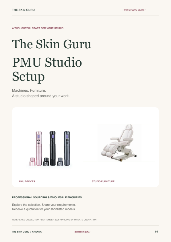 The Skin Guru PMU Studio Setup brochure cover